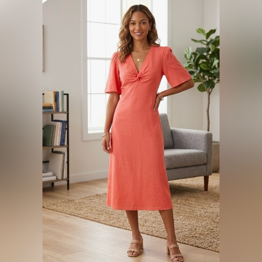 Chelsea28
Chelsea28 Twist Front
Midi Dress In Coral Rose